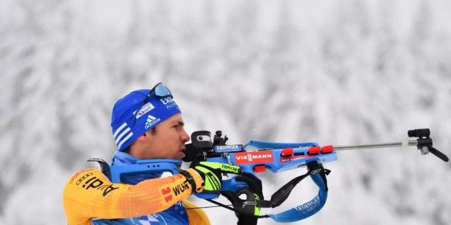 Simon Schempp kam in Oberhof im Sprint nur auf den 58. Rang. Foto: Martin Schutt/dpa-Zentralbild/dpa