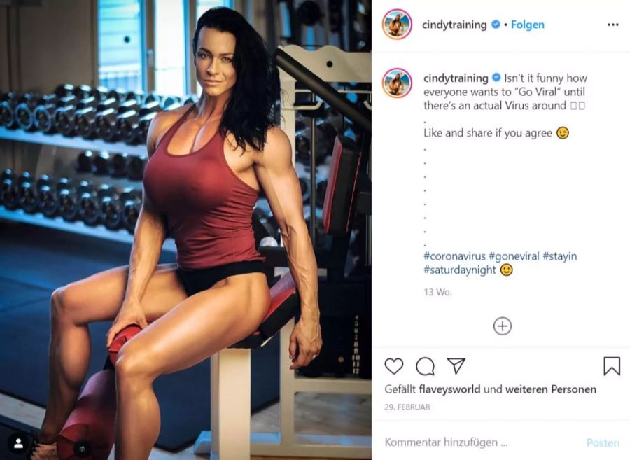 Das Schweizer Fitnessmodel hat wie Emma Tall einen sehr muskulösen Körper.