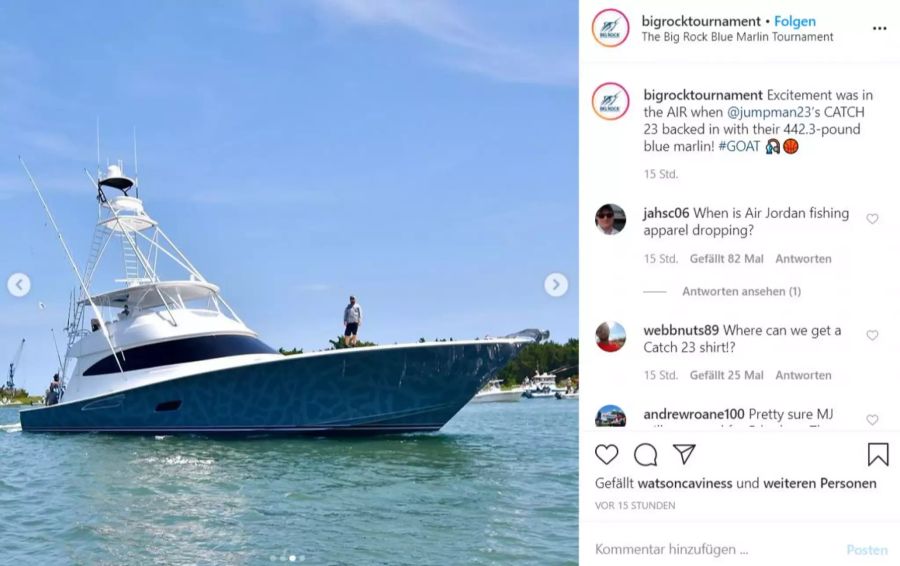 Der ehemalige Basketball-Star fischt auf seiner 7 Millionen Franken teuren Yacht.