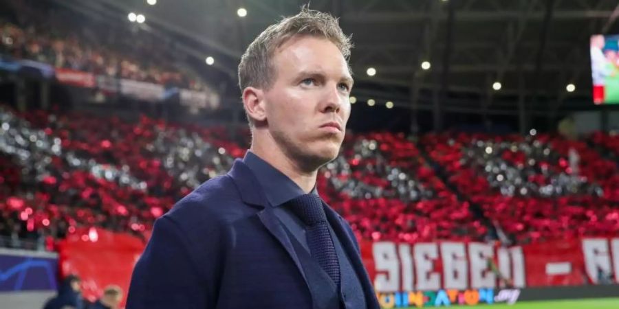 Julian Nagelsmann wartet mit RB Leipzig seit drei Spielen auf einen Sieg. Foto: Jan Woitas/zb/dpa