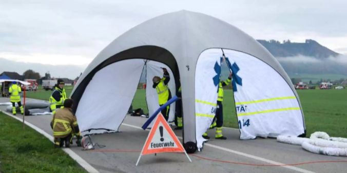 Blaulicht-Übung Flughafen Belp