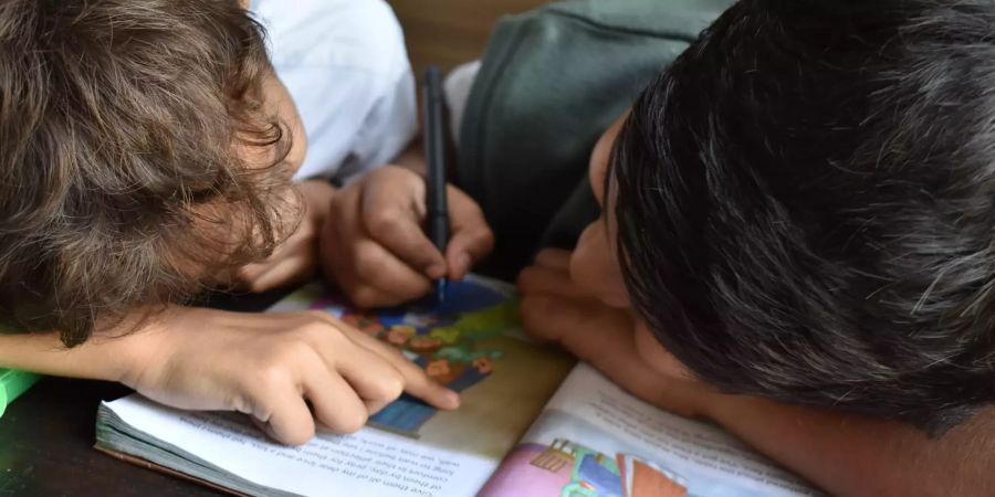 Schüler lesen in einem Buch