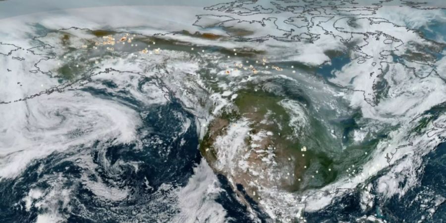 Satelittenbild von Alaska und Kanada