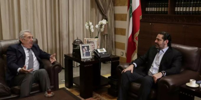 Kandidat Chatib (l.) mit Hariri Kandidat Chatib (l.) mit Hariri