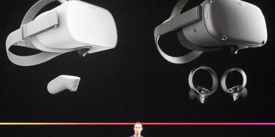 Vor einem Jahr stellte Mark Zuckerberg die VR-Brille Oculus Quest vor. Nun will Facebook das Gerät per Hand steuern lassen. Foto: Kyodo