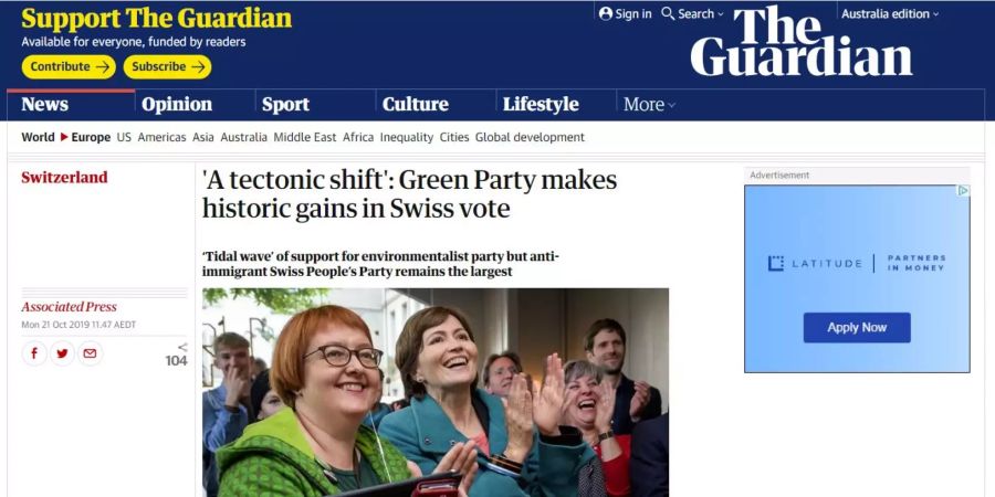 The Guardian Schweizer Wahlen