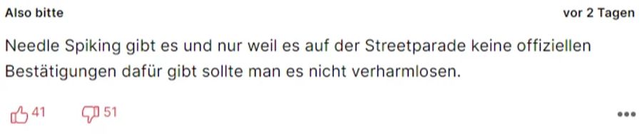 Ein anderer hält jedoch dagegen: «Needle Spiking» dürfe nicht verharmlost werden.