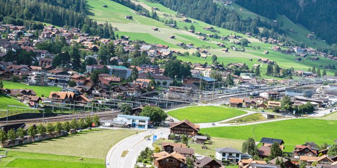 Blick auf Frutigen. Blick auf Frutigen.