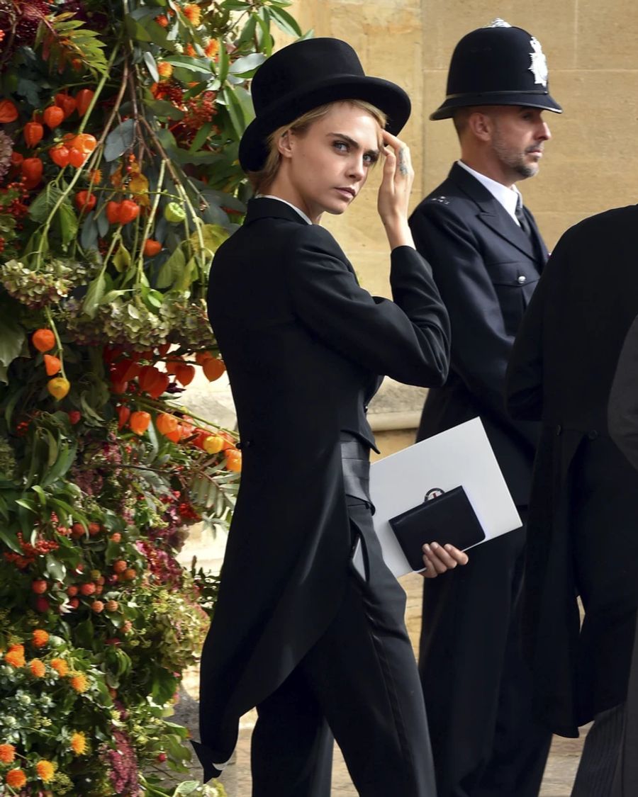 Cara Delevingne an der Hochzeit von Prinzessin Eugenie 2018.