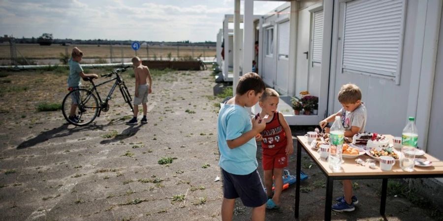 Ukrainische Flüchtlinge in Berliner Unterkunft