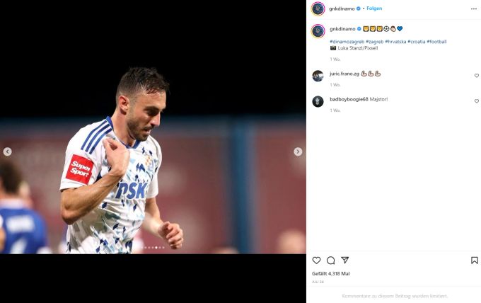 Nach seinem Wechsel zu Dinamo Zagreb ist Josip Drmic sogleich gesetzt. Josip Drmic