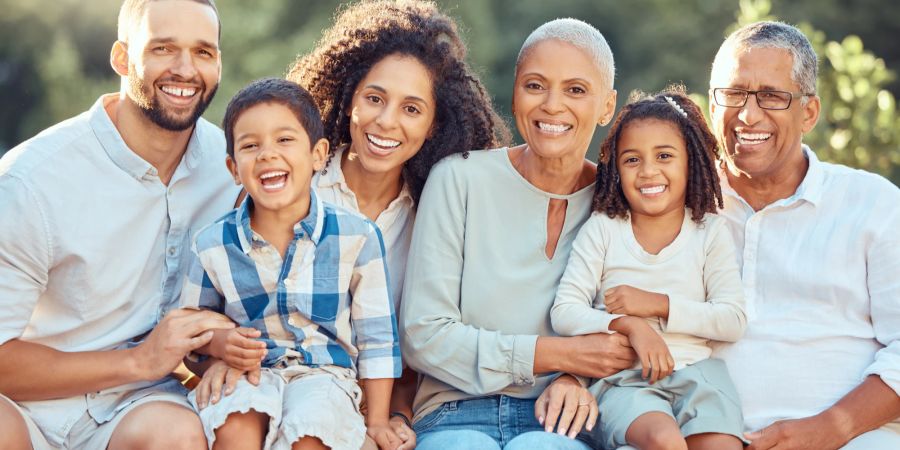 Familie, Eltern, Kinder, Grosseltern, Portrait