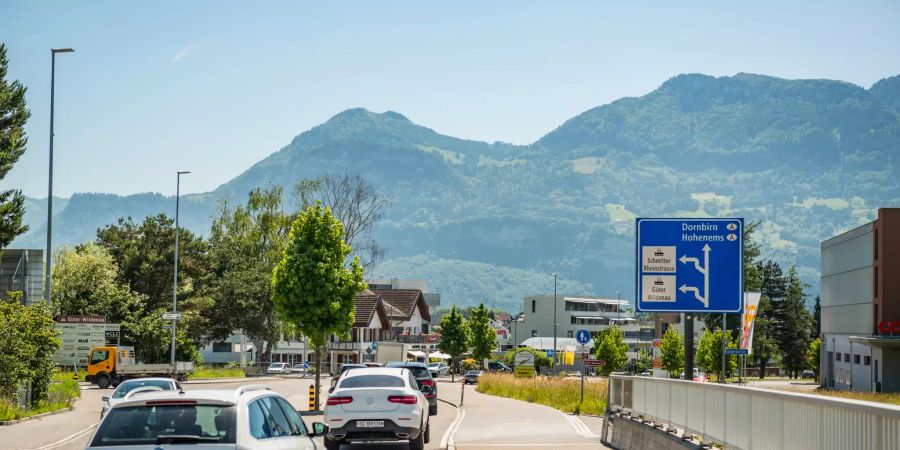 Die Ortseinfahrt Diepoldsauerstrasse in Diepoldsau (SG).