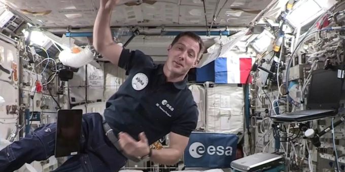 Der französische Astronaut Thomas Pesquet Der französische Astronaut Thomas Pesquet