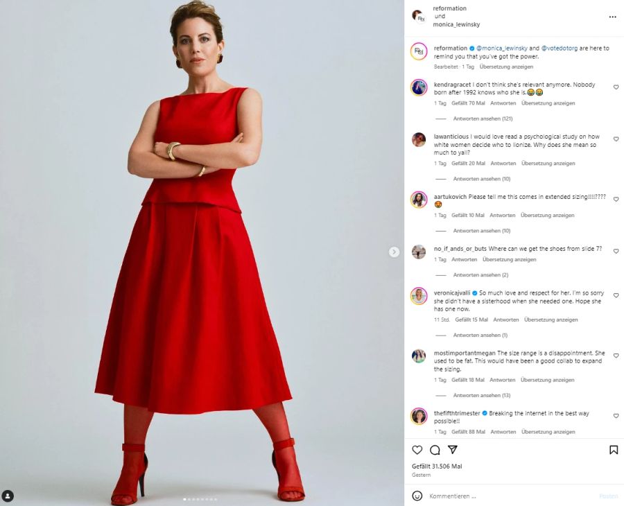 Monica Lewinsky arbeitet jetzt auch als Model.