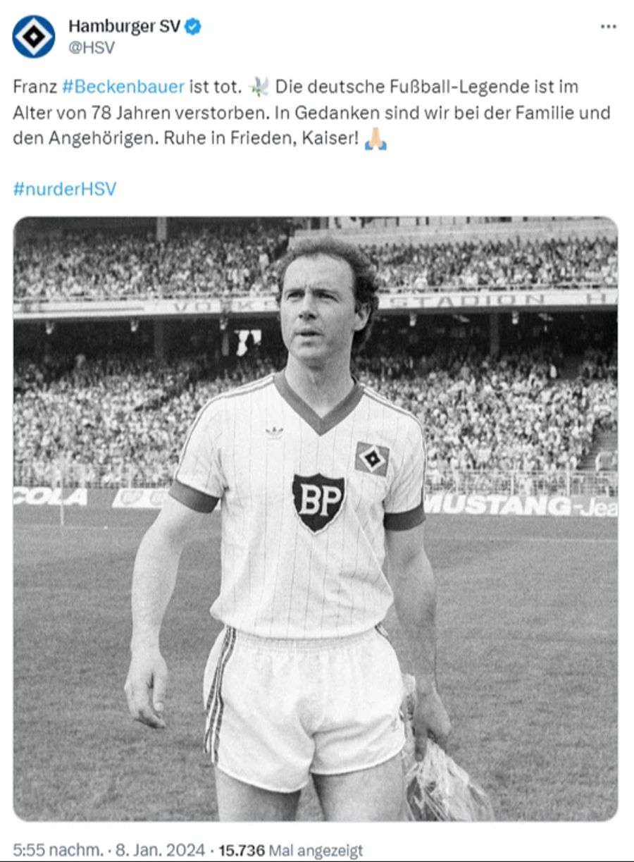 Mit dem HSV wurde Beckenbauer im Spätherbst der Karriere Meister.