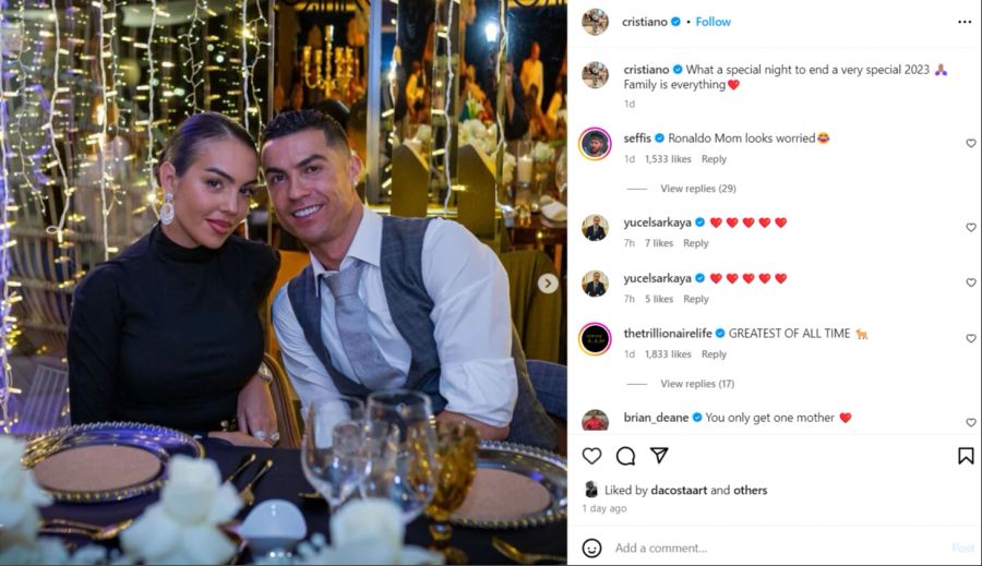 Natürlich war auch die Ehefrau von Ronaldo mit dabei.