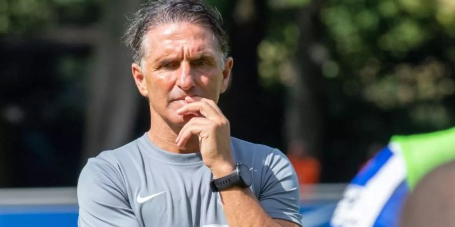 Fordert von Hertha BSC eine Transferoffensive: Trainer Bruno Labbadia. Foto: Andreas Gora/dpa