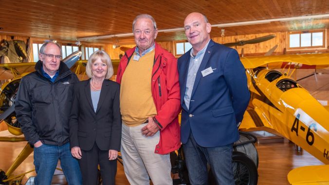 Ein Herz für Flugpioniere: Frank Mühletaler, Emma Anna Studer, Emil Meister, Matthias Wullschleger.