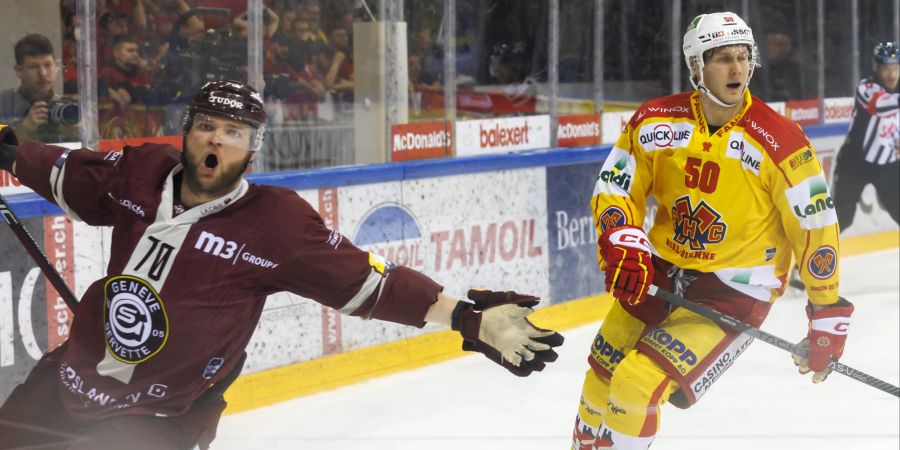 Servette jubelt in Spiel 5 des Playoff-Finals über einen klaren 7:1-Sieg gegen Biel.