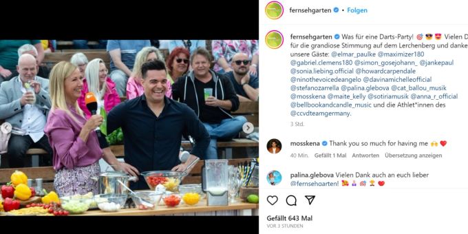Die Zarrella-Familie übernahm den «ZDF-Fernsehgarten». zdf fernsehgarten