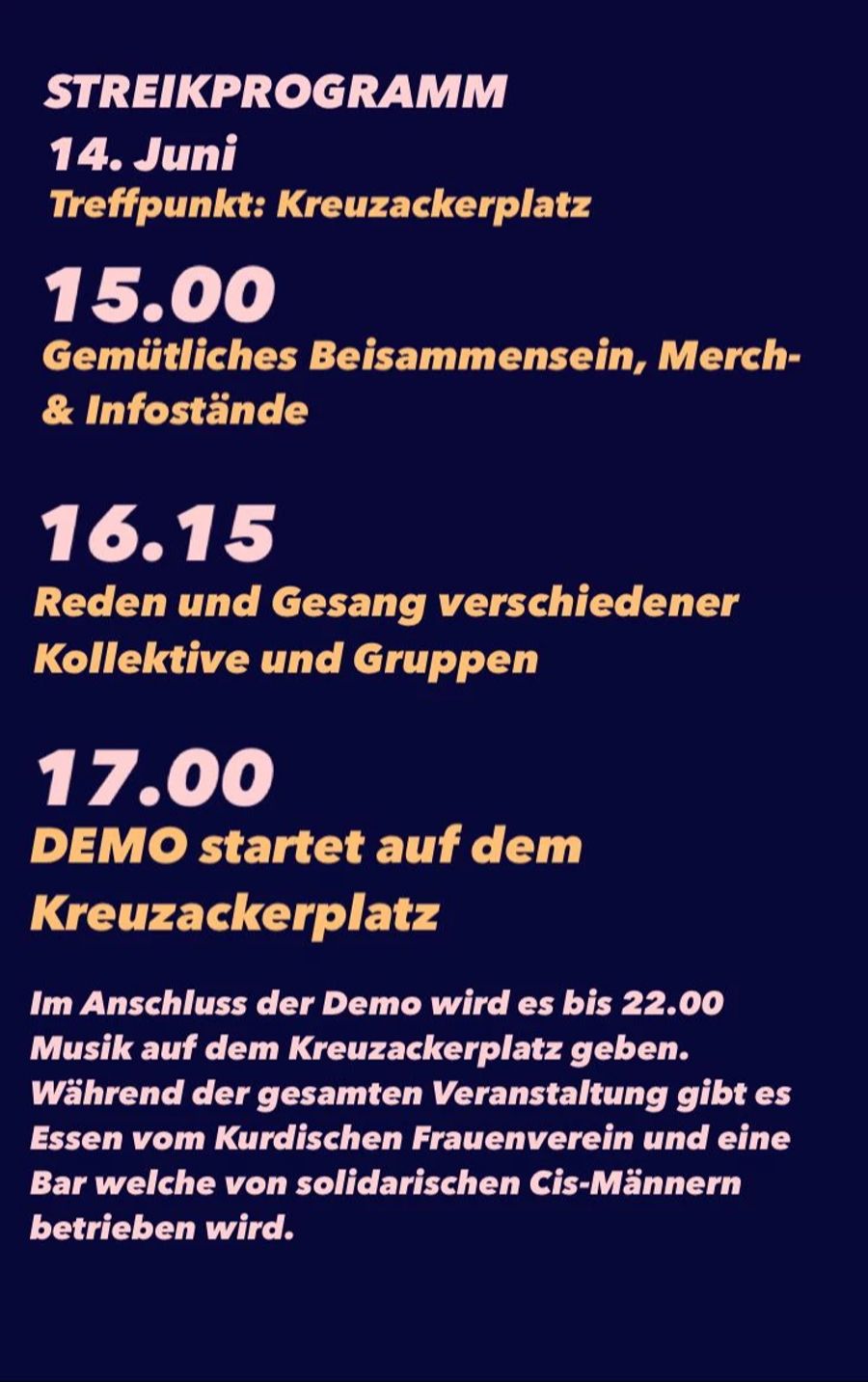 So sieht das Programm des Frauenstreiks in Solothurn aus.