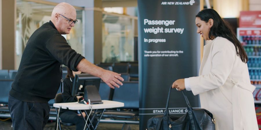 New Zealand Airline Weighing Passengers