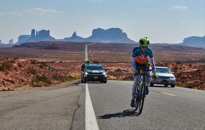 Extremsportlerin Nicole Reist letztes Jahr beim Race Across America. nicole reist