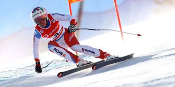 Michelle Gisin fährt die Abfahrt in Cortina d'Ampezzo