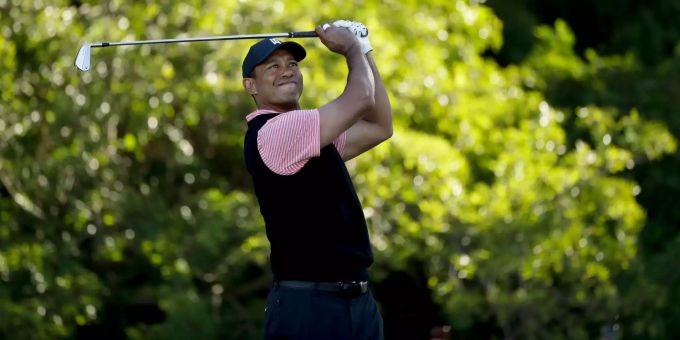 Tiger Woods aus den USA in Aktion. Tiger Woods aus den USA in Aktion.