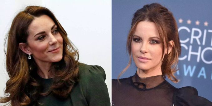 Sehen sich tatsächlich sehr ähnlich: Herzogin Kate und Schauspielerin Kate Beckinsale.