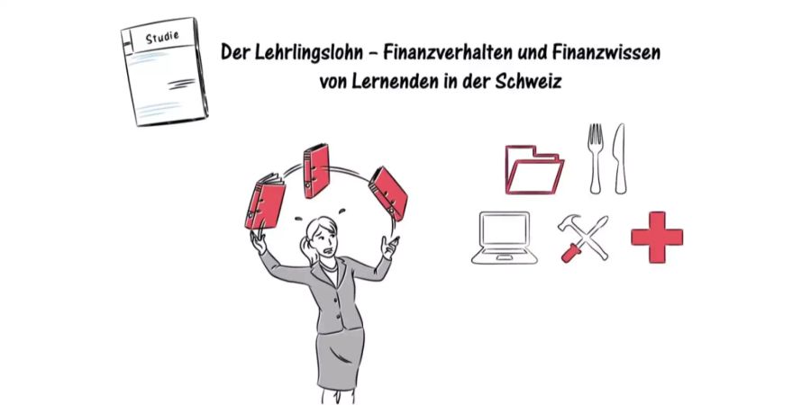 Ausschnitt aus dem Video zur Studie «Der Lehrlingslohn – Finanzverhalten und Finanzwissen von Lernenden in der Schweiz» des Verbands der Schweizerischen Kantonalbanken.