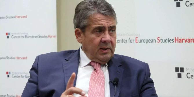 Sigmar Gabriel, früherer Vizekanzler und Aussenminister, spricht während einer Veranstaltung.