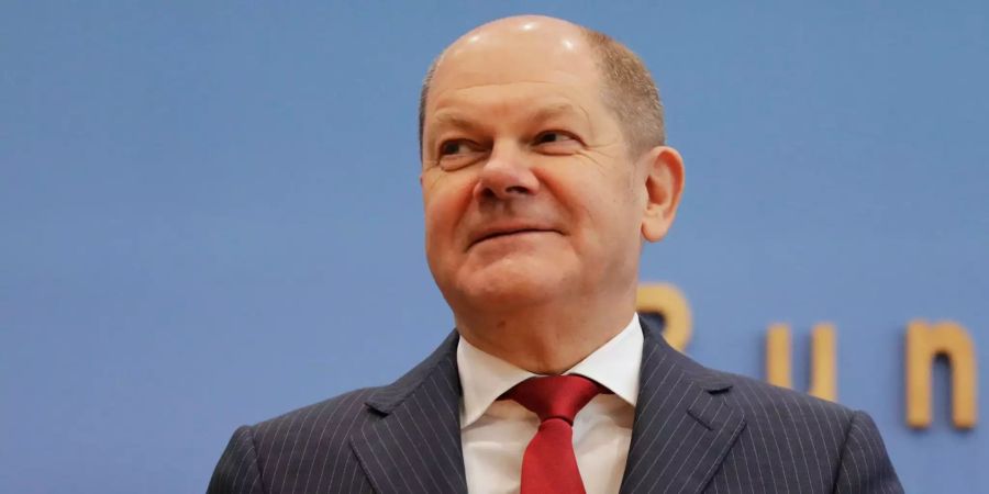 Bundesfinanzminister Olaf Scholz (SPD) bei einer Pressekonferenz.