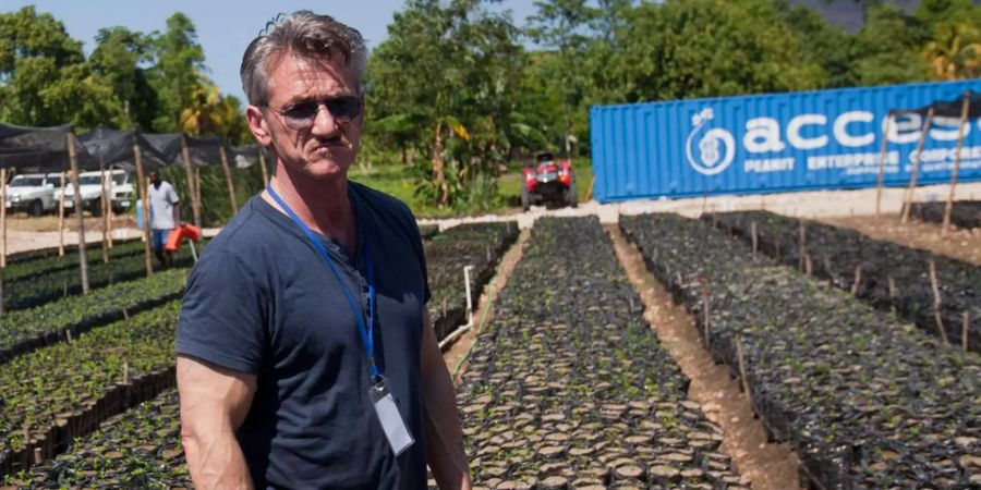 Sean Penn während eines Aufenthalts in Haiti.