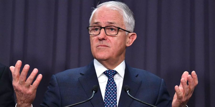 Malcolm Turnbull, Premierminister von Australien, spricht während einer Pressekonferenz in Canberra.