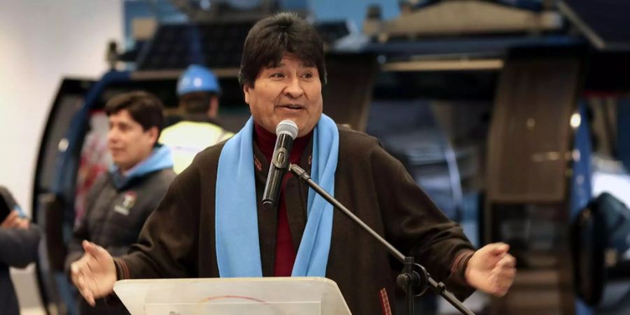 Boliviens Präsident Evo Morales während einer Einweihung.