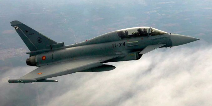 Ein Eurofighter der spanischen Luftwaffe. Ein Eurofighter der spanischen Luftwaffe.