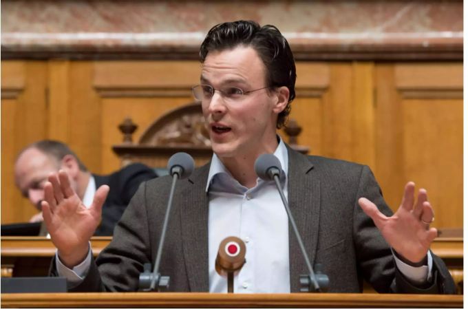 Der grüne Nationalrat Bastien Girod (ZH) spricht im Nationalratssaal. BVastien Girod Grüne Klimastreik