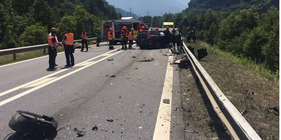 Die Unfallstelle auf der A13.