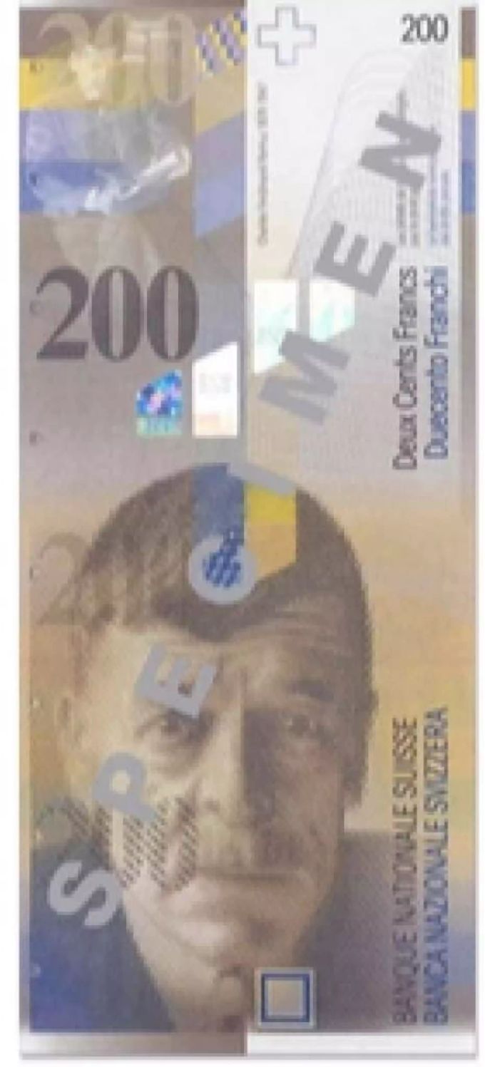 Zum ersten Mal wurde bei der 8. Notenserie eine 200er-Note ausgegeben. Aufgedruckt war Schriftsteller Charles Ferdinand Ramuz. Zum ersten Mal wurde bei der 8. Notenserie eine 200er-Note ausgegeben. Aufgedruckt war Schriftsteller Charles Ferdinand Ramuz.