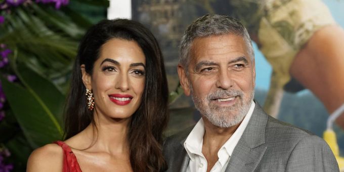 George Clooney mit seiner Frau Amal Clooney. george clooney