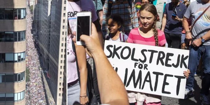 In New York - 250'000 Menschen demonstrieren mit Klima-Greta