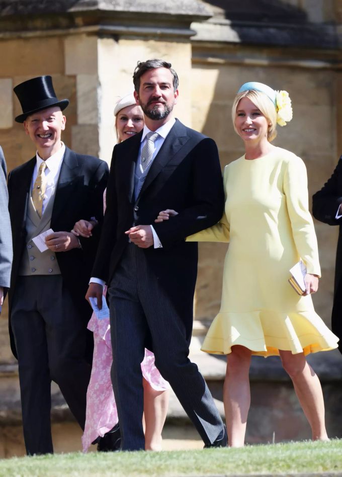 Isabel May kommt mit Soho-House-Direktor Markus Anderson an die Hochzeit von Meghan Markle und Prinz Harry. meghan markle