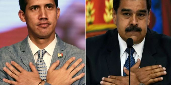 Kontrahenten Juan Guaidó (l.) von der Opposition und Präsident Nicolás Maduro Opposition