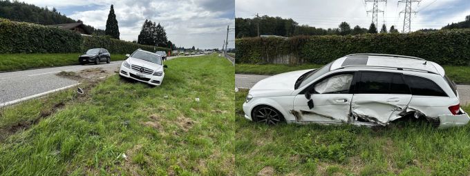 Beim Unfall entstand ein Sachschaden. Sachschaden nach Unfall
