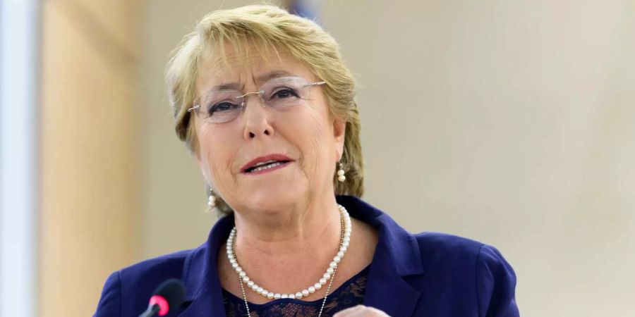 Chiles Ex-Präsidentin Michelle Bachelet spricht vor dem Menschenrechtsrat der Vereinten Nationen.