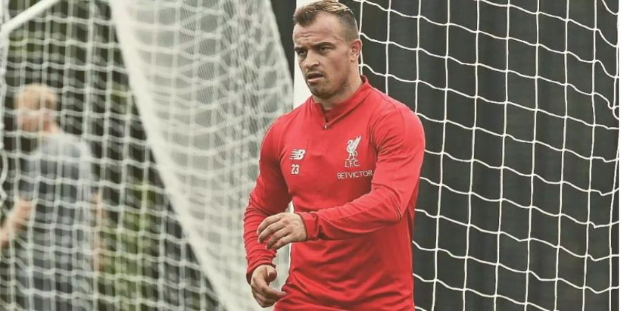 Xherdan Shaqiri bei seinem ersten Training mit dem FC Liverpool.