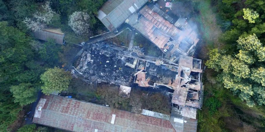 Das Altersheim in Chile wurde durch den Brand völlig zerstört.