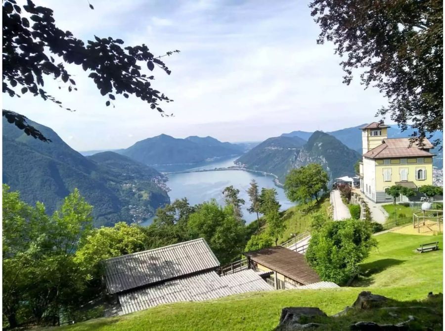 Traumhafte Aussicht auf den Lago di Lugano: Lara und Valon heirateten im Restaurant Vetta (r.) .